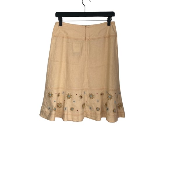 J.Jill Linen Peach Linen A-Line Skirt 4P - Picture 6 of 14